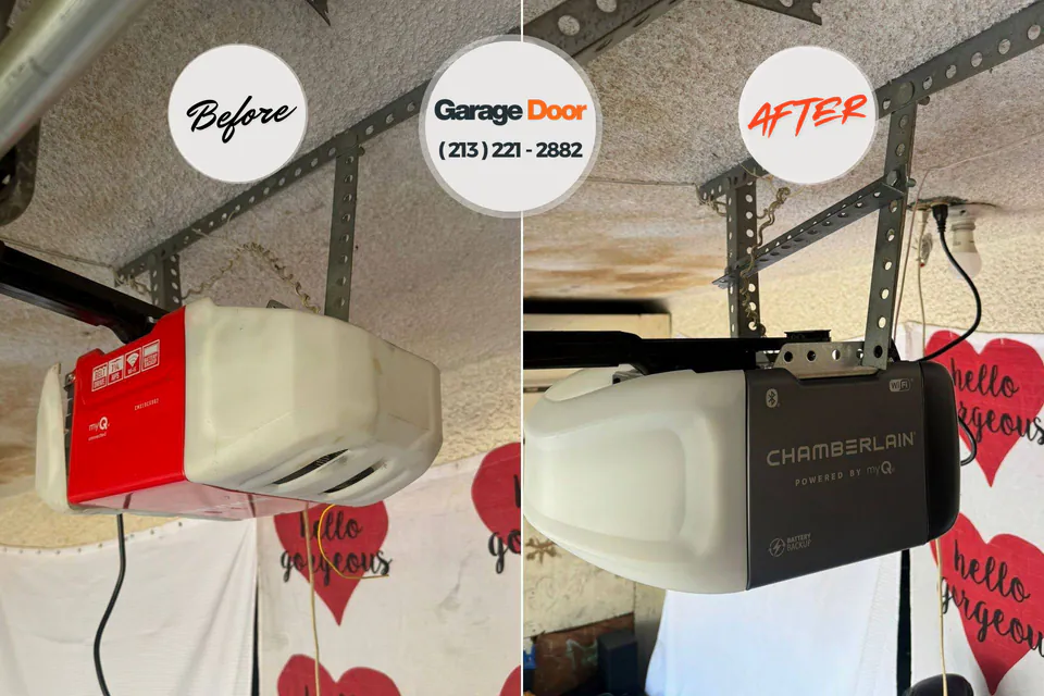 Before and after: garage door repair Governors Club, NC